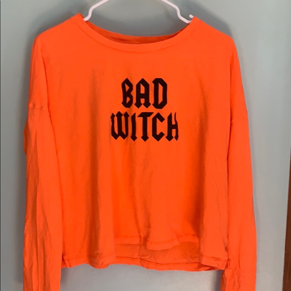 PINK “Bad Witch” crop top for Halloween